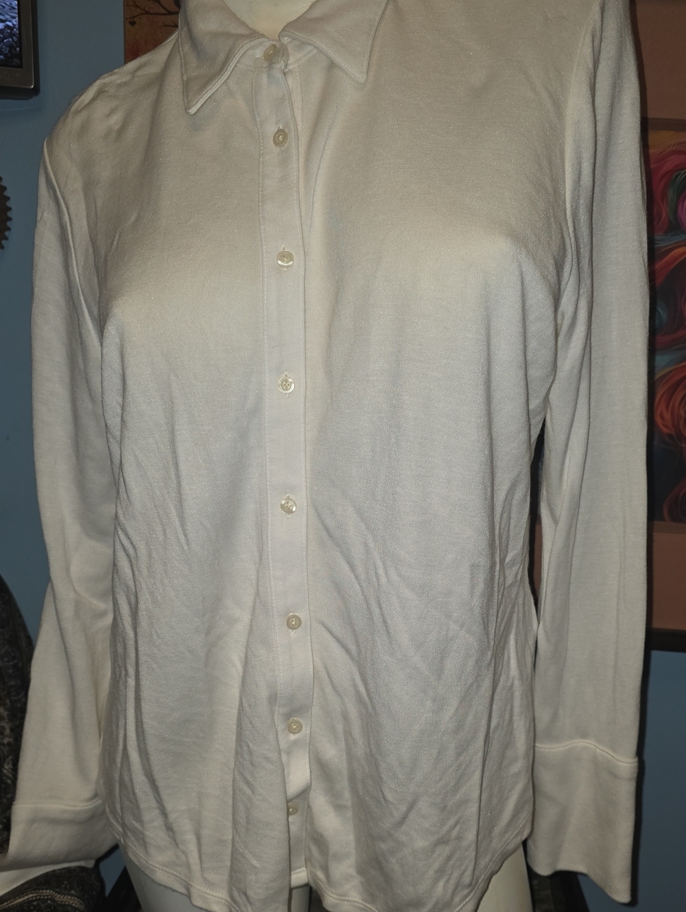 Banana Republic Women's Cream Button-Down Shirt